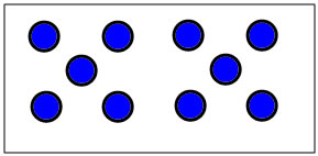 alternate dot pattern for 10 (two 5's)