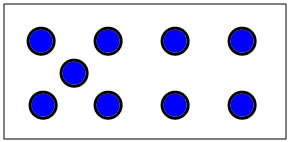 dot pattern for 9 (dot for 8, with another dot in the middle of the left 4)