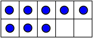 10 frame showing 8