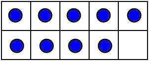 10 frame showing 9
